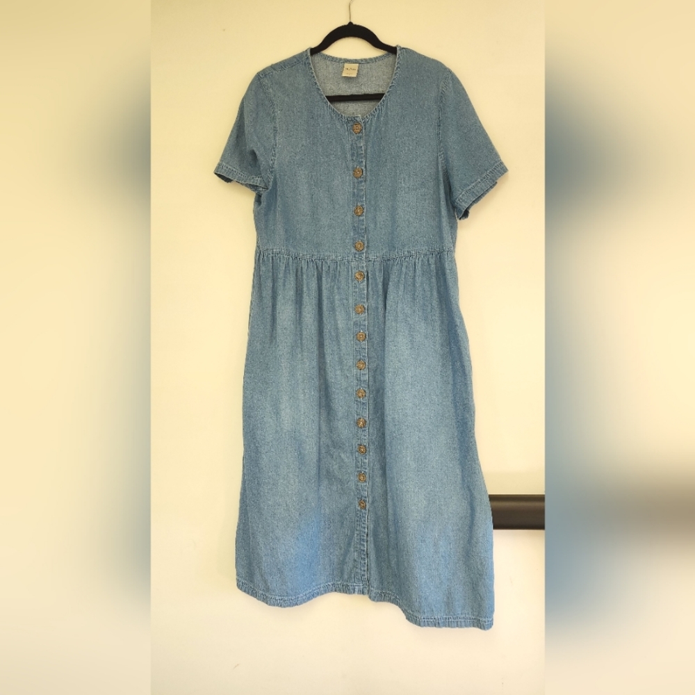🐟 Y2K Blair Denim Button-down Dress